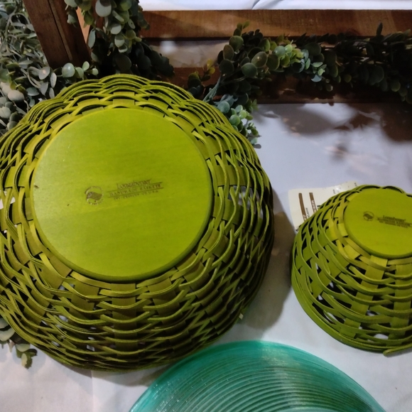 LONGABERGER MED AND LG SWOOP CELADON BASKET BOWL SET - Picture 8 of 8